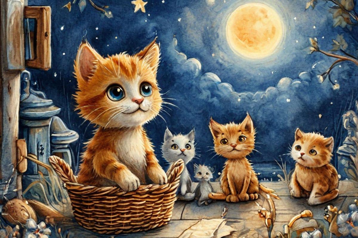 Котёнок из серебряного света — иллюстрация к сказке